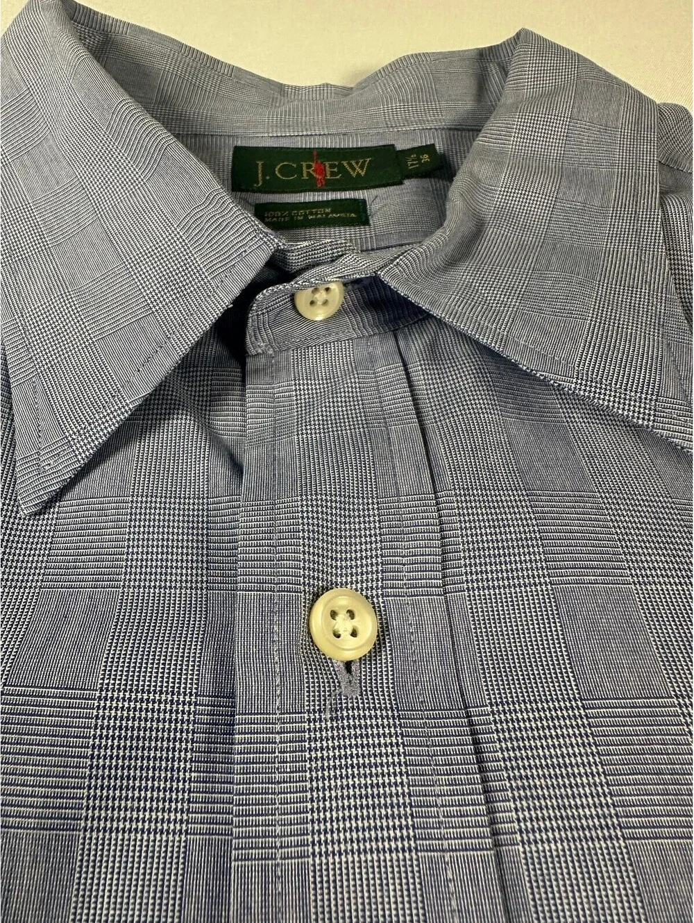 Vintage J.Crew Mens Dress Shirt Size 17.5-36, 100% Cotton